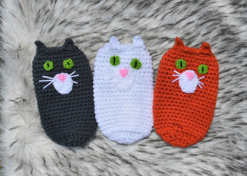Kitty Cat Bottle Cooler Crochet Pattern