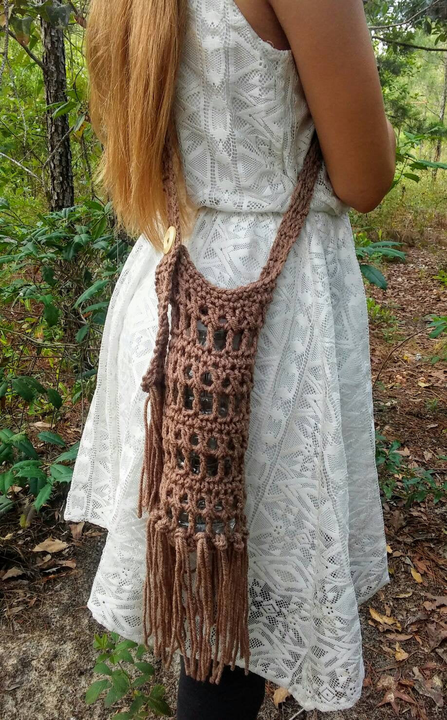 Festival Fringe Water Bottle Holder Free Crochet Pattern