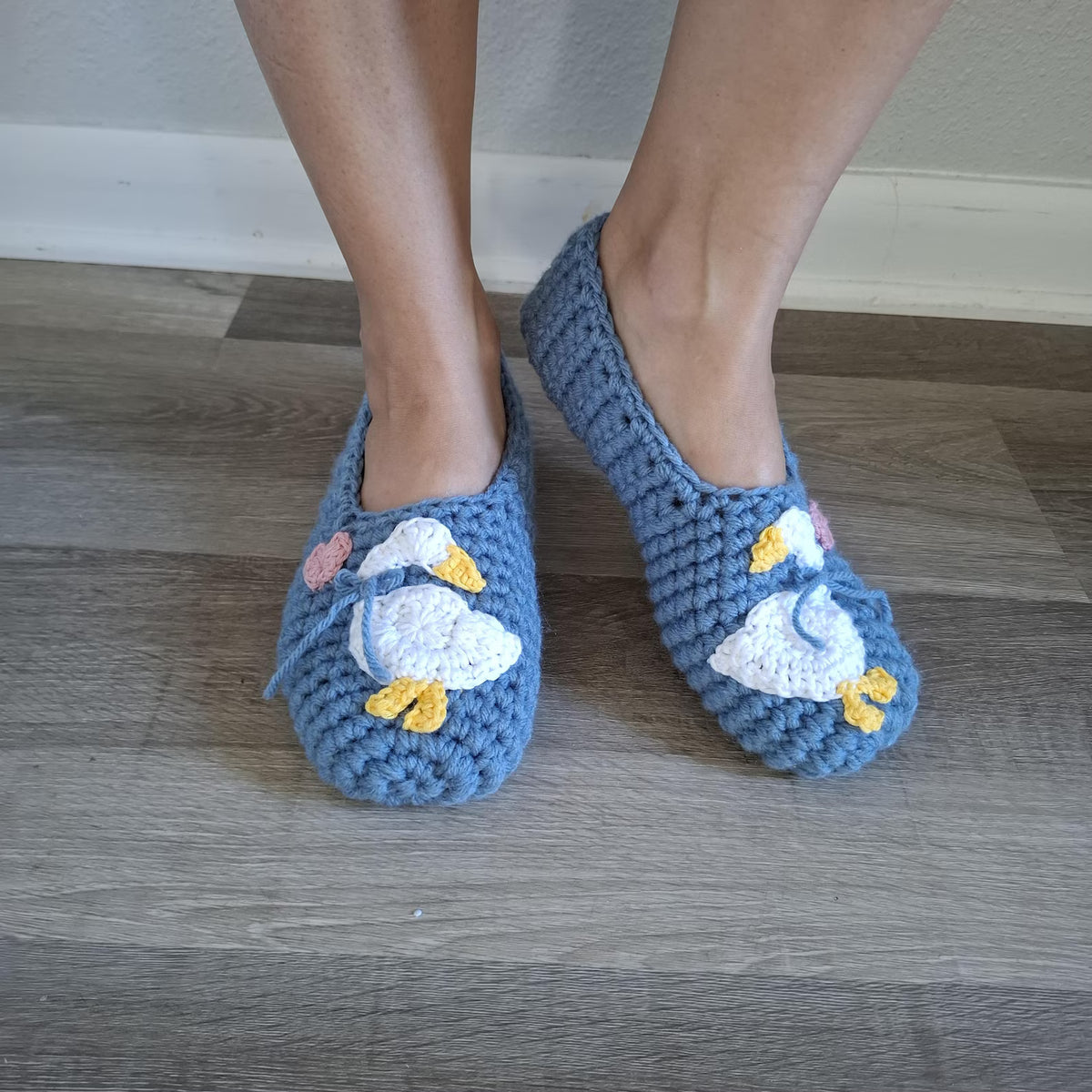 Country Goose Crochet Adult Size Slippers Digital Download PDF Pattern