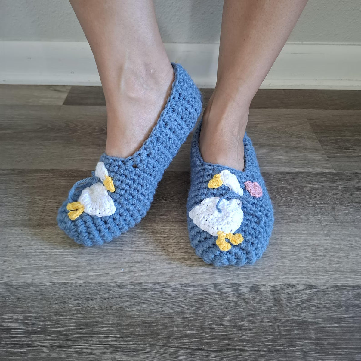 Country Goose Crochet Adult Size Slippers Digital Download PDF Pattern