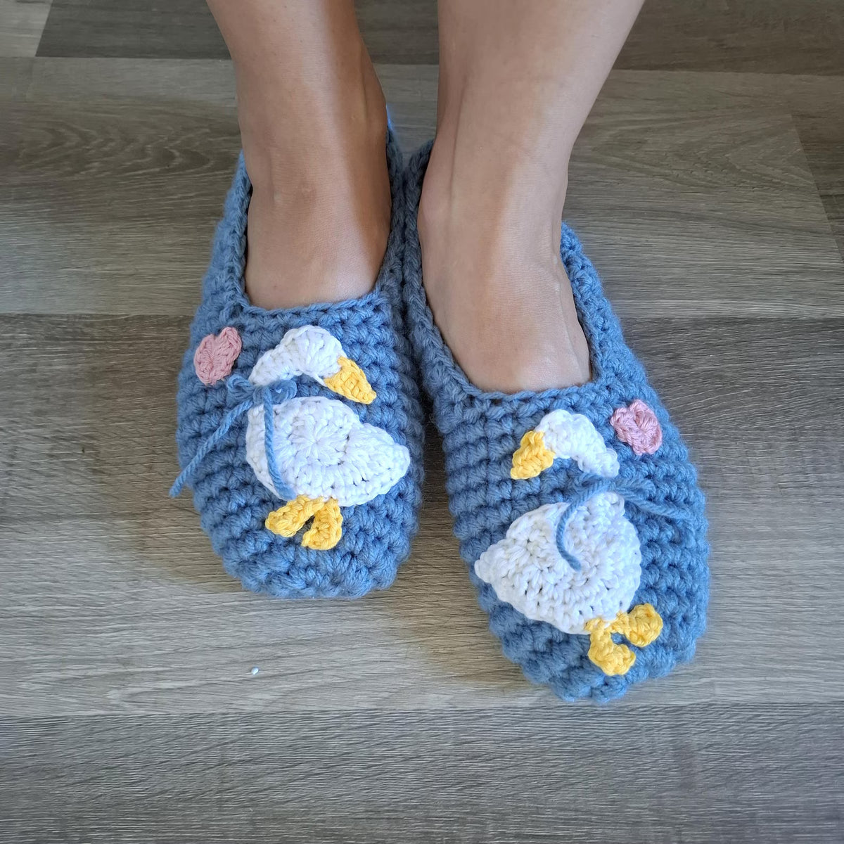 Country Goose Crochet Adult Size Slippers Digital Download PDF Pattern
