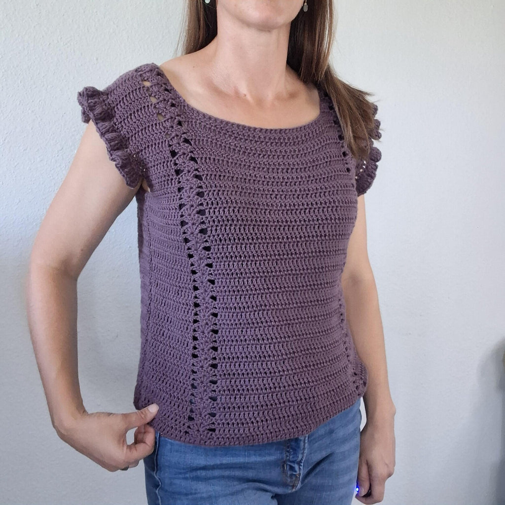 Dainty Bess Crochet Tank Top- Digital Crochet Pattern, Crochet Vest with Ruffles