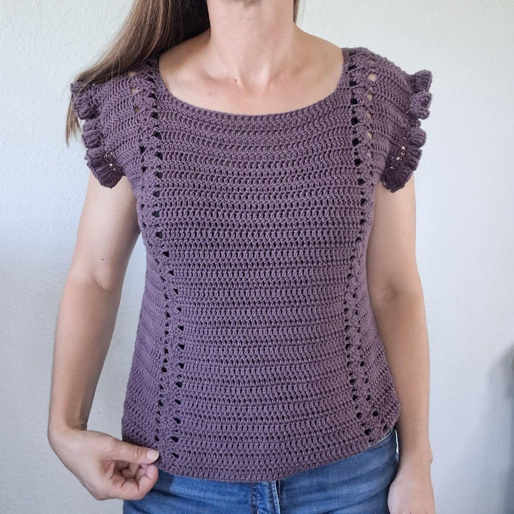 Dainty Bess Crochet Tank Top- Digital Crochet Pattern, Crochet Vest with Ruffles