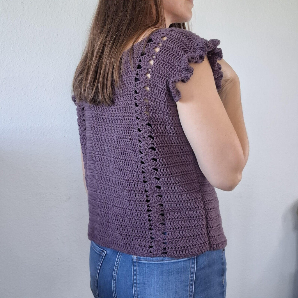 Dainty Bess Crochet Tank Top- Digital Crochet Pattern, Crochet Vest with Ruffles