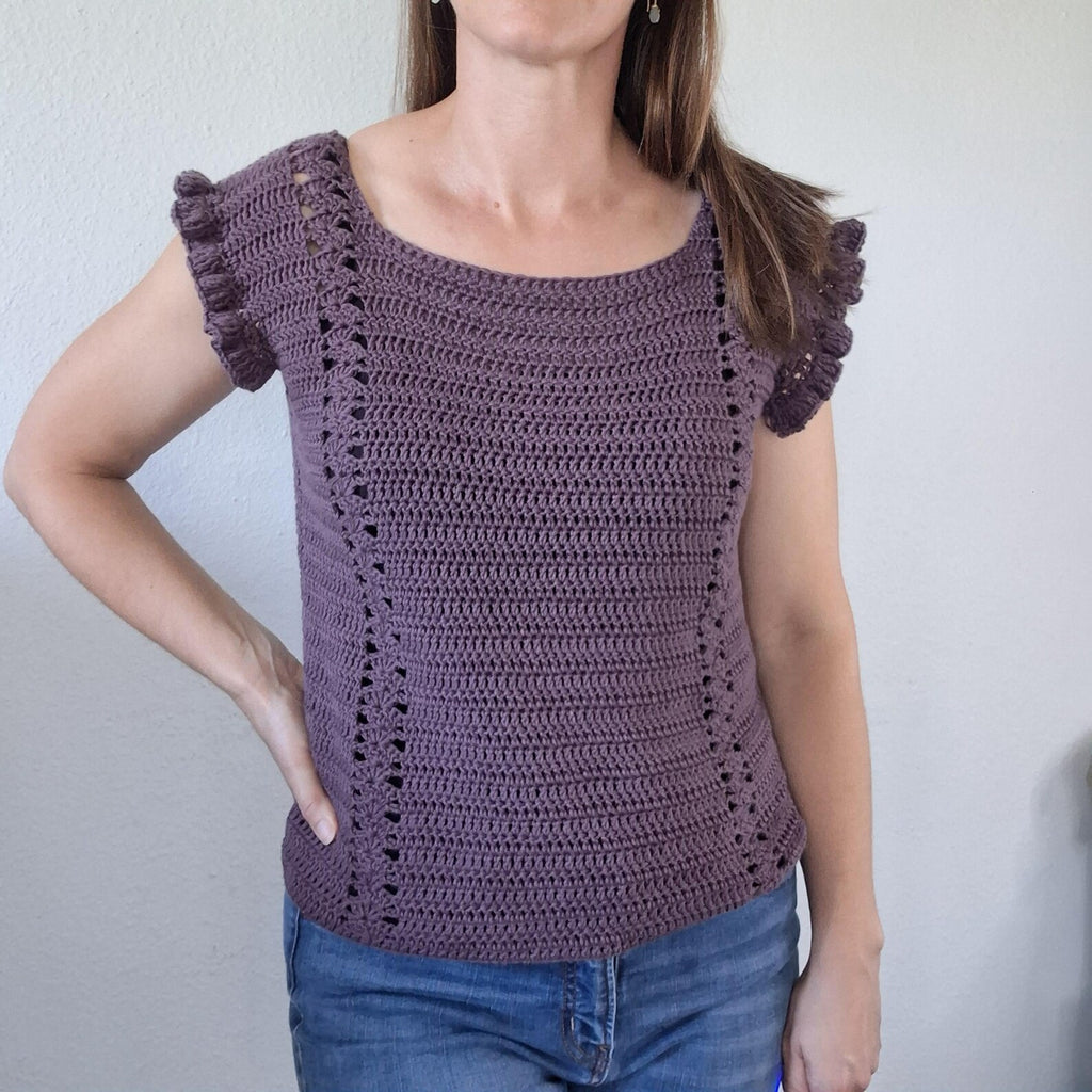 Dainty Bess Crochet Tank Top- Digital Crochet Pattern, Crochet Vest with Ruffles