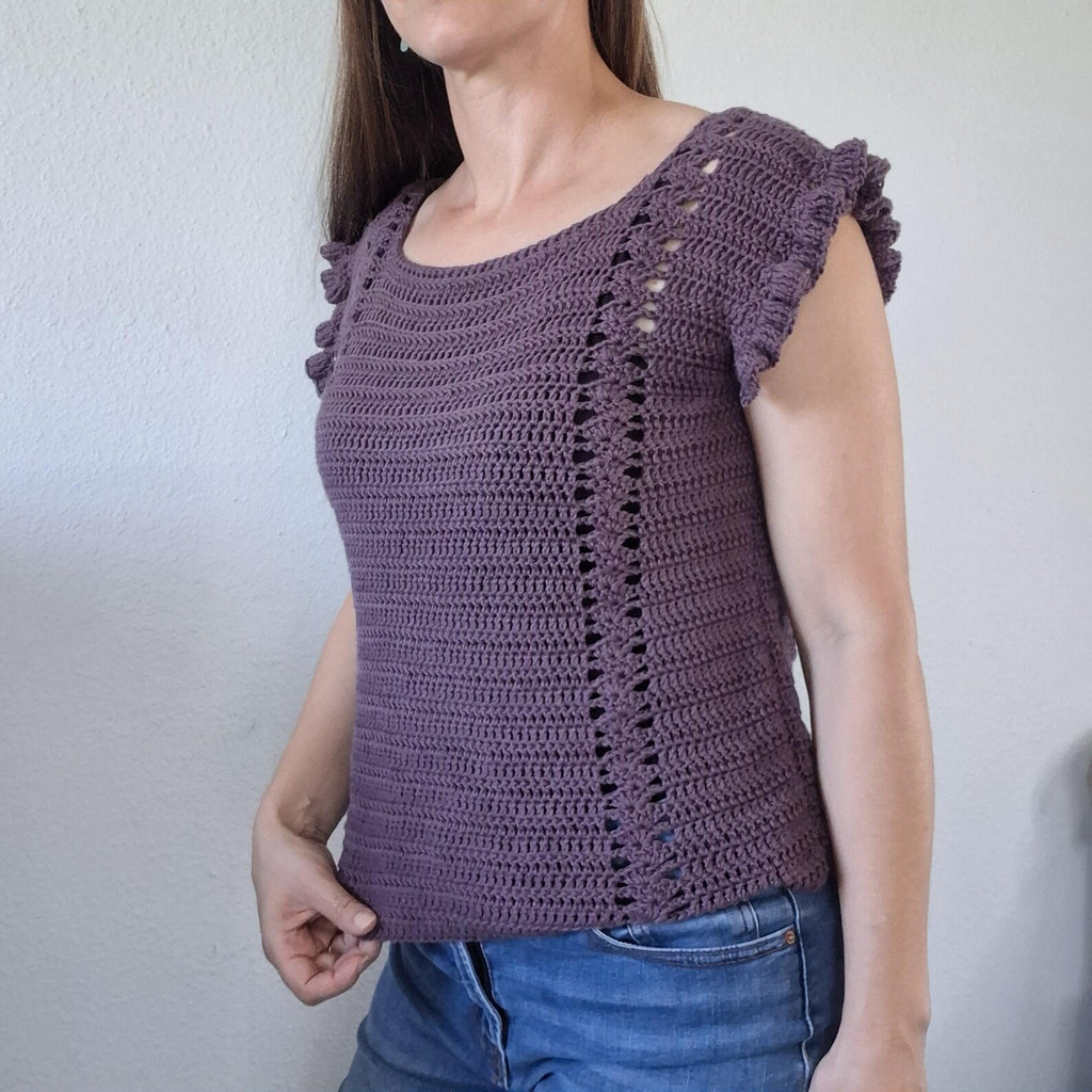 Dainty Bess Crochet Tank Top- Digital Crochet Pattern, Crochet Vest with Ruffles