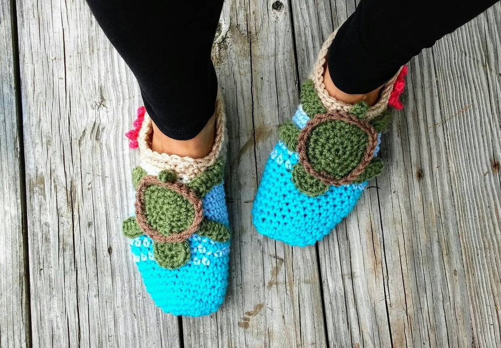 Crochet Sea Turtle Slipper Pattern, Women's Sizes (PDF Pattern)
