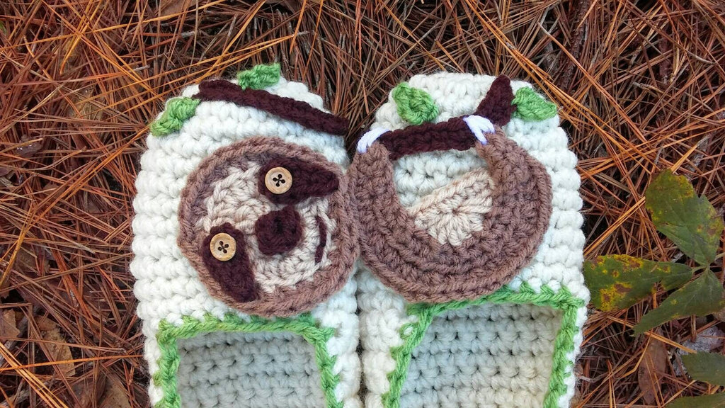 Sloth Crochet Slippers Pattern, Easy Women's Slipper (PDF Pattern)