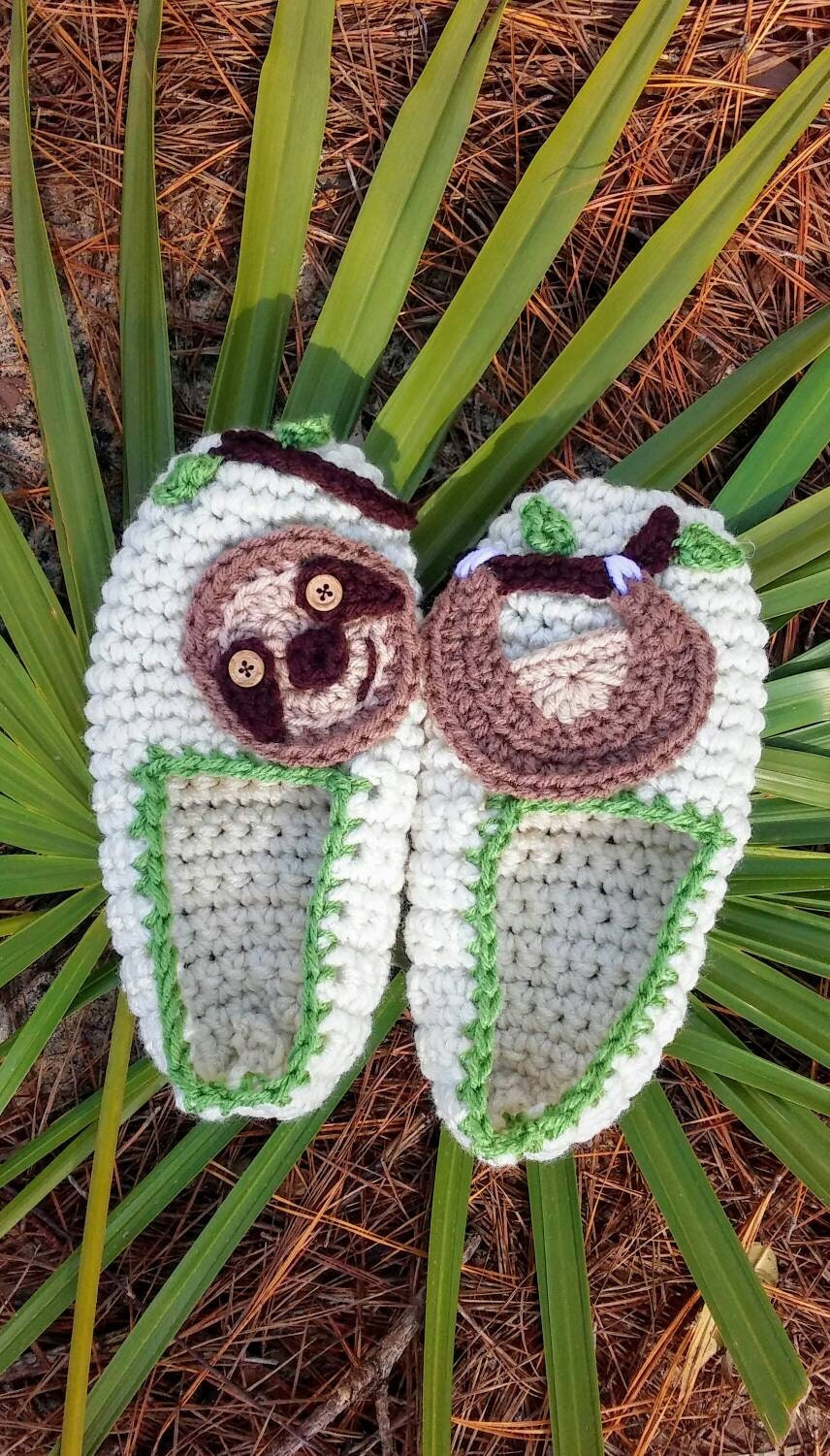 Sloth Crochet Slippers Pattern, Easy Women's Slipper (PDF Pattern)