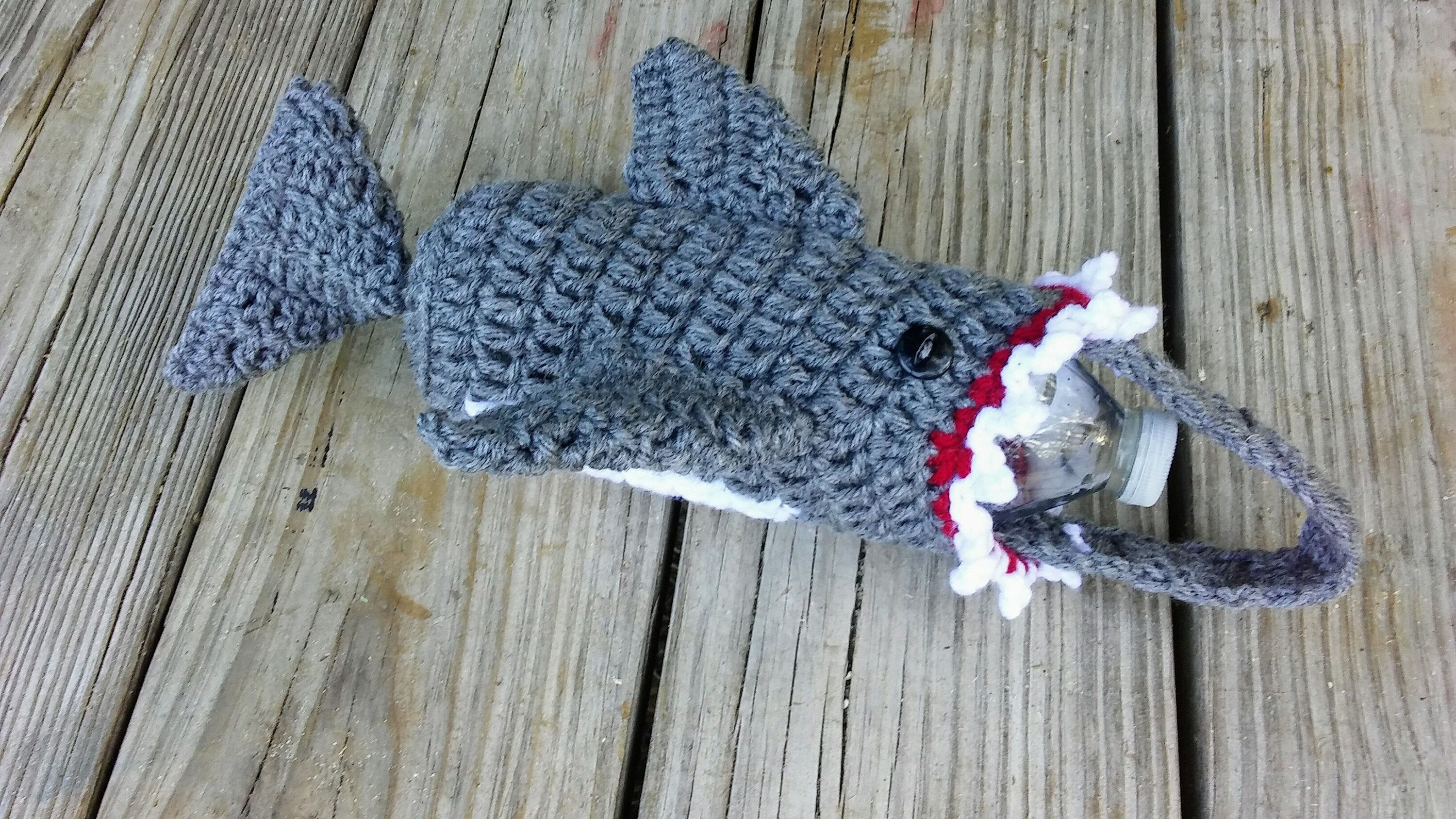 Crochet Shark Water Bottle Holder PDF Pattern