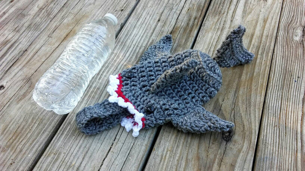 Crochet Shark Water Bottle Holder PDF Pattern
