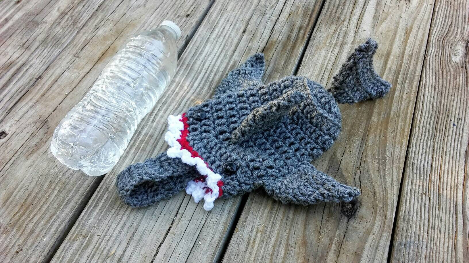 Crochet Shark Water Bottle Holder PDF Pattern