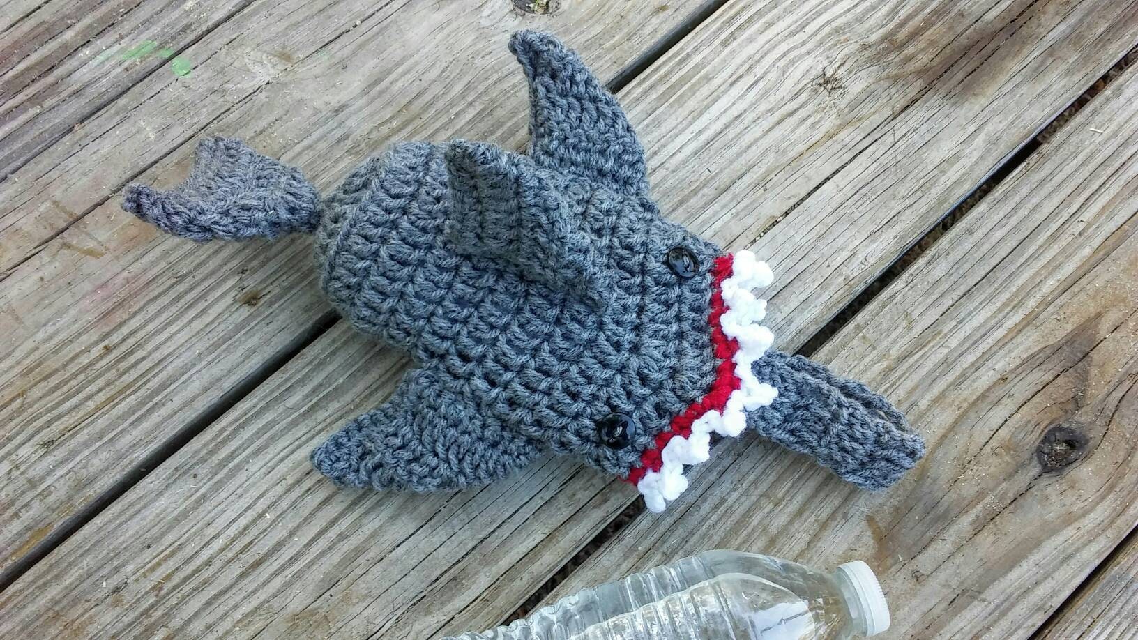 Crochet Shark Water Bottle Holder PDF Pattern
