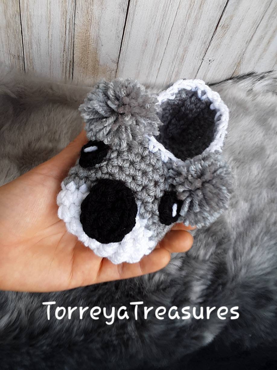 Crochet Koala Slippers Pattern, Toddler & Youth Sizes (PDF Pattern)