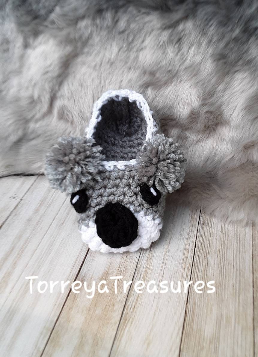 Crochet Koala Slippers Pattern, Toddler & Youth Sizes (PDF Pattern)
