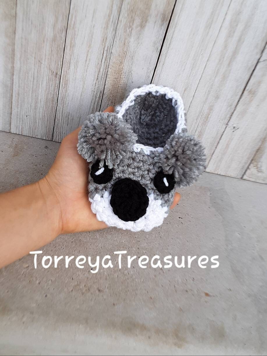 Crochet Koala Slippers Pattern, Toddler & Youth Sizes (PDF Pattern)