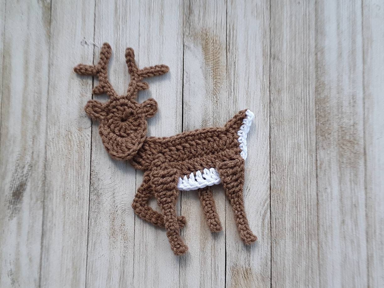 Deer Applique Crochet Pattern, Woodland Animal Design (PDF Pattern)
