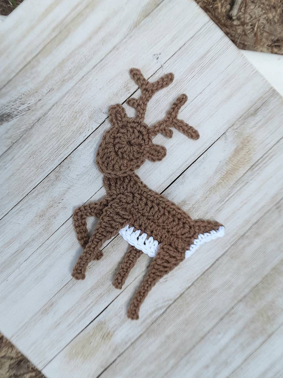 Deer Applique Crochet Pattern, Woodland Animal Design (PDF Pattern)