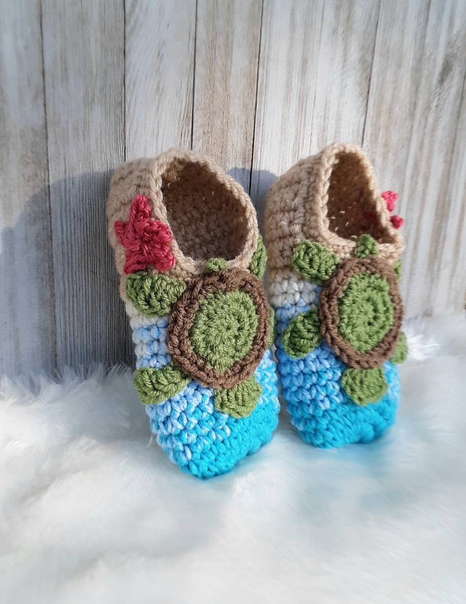 Crochet Sea Turtle Slipper Pattern, Women's Sizes (PDF Pattern)