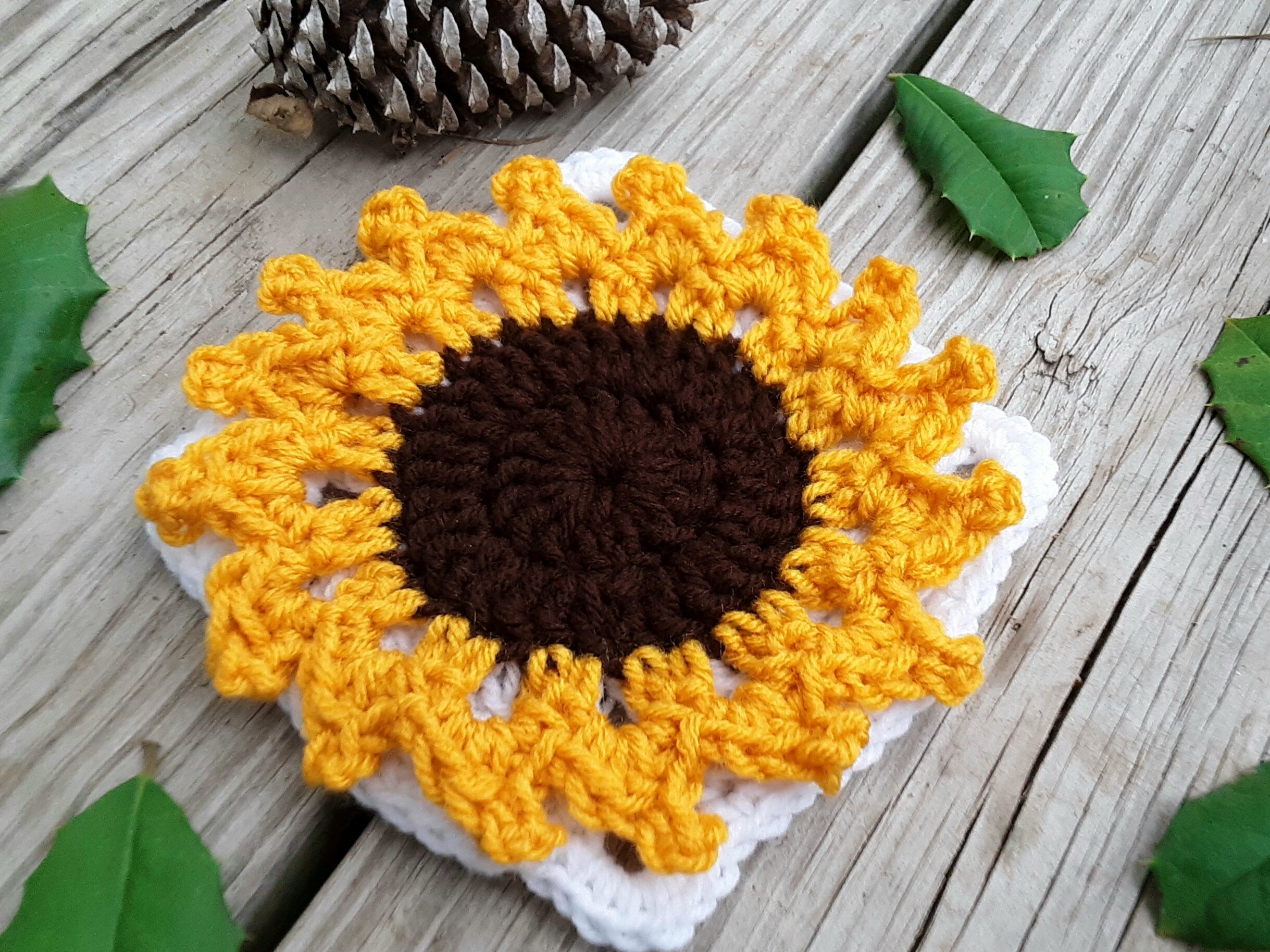 Sunflower Granny Square Crochet Pattern, Beginner Friendly (PDF Pattern)