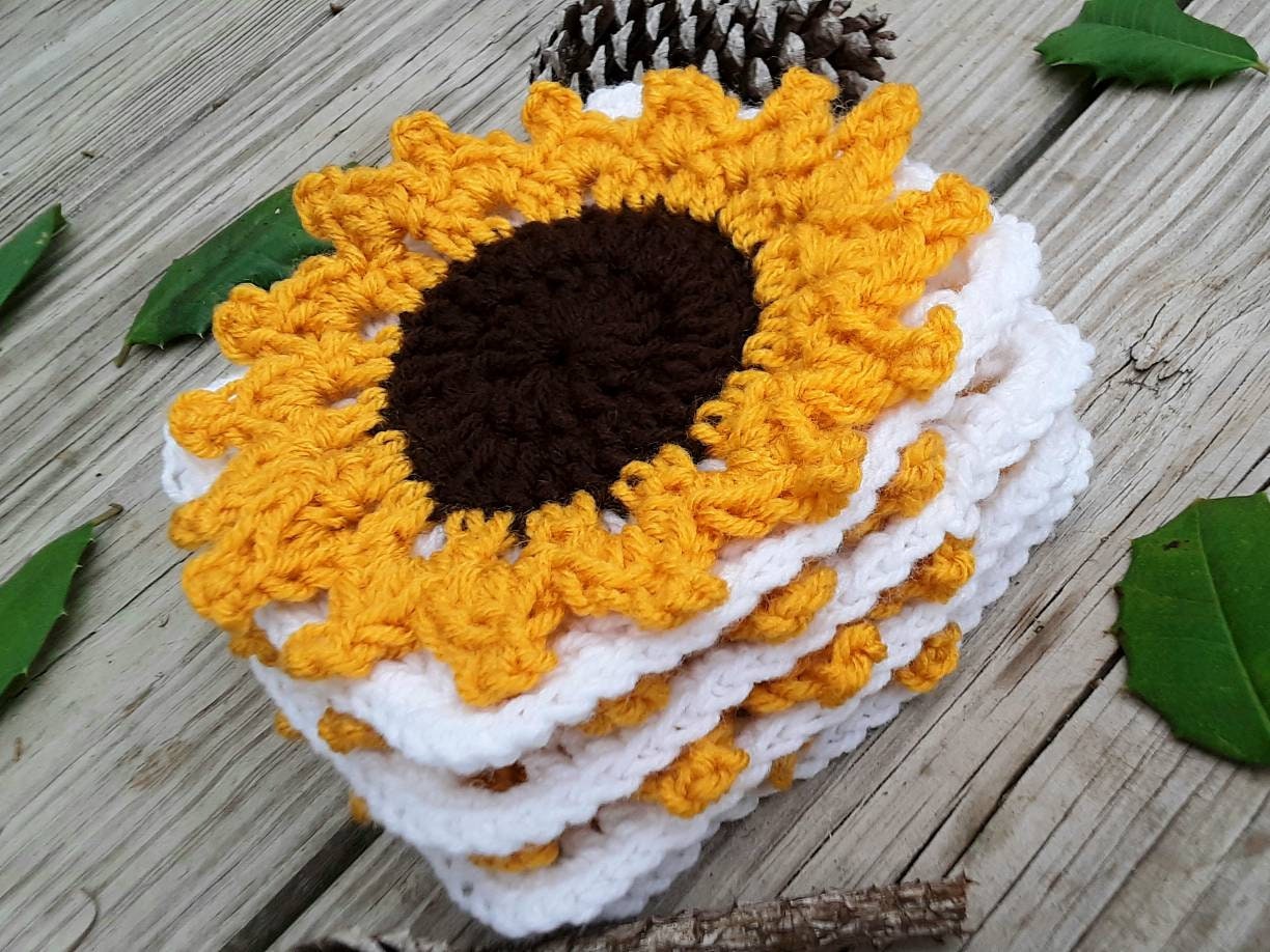 Sunflower Granny Square Crochet Pattern, Beginner Friendly (PDF Pattern)