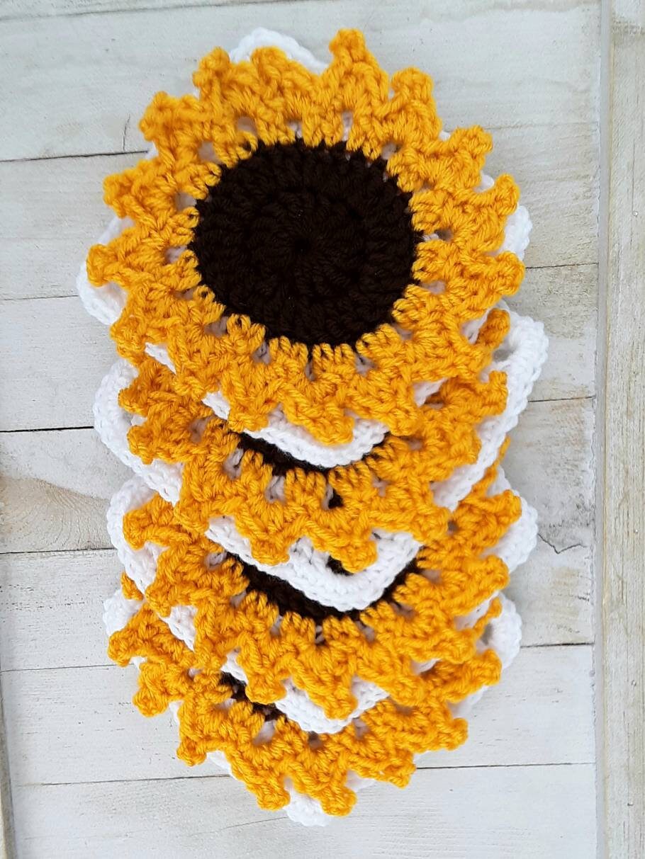 Sunflower Granny Square Crochet Pattern, Beginner Friendly (PDF Pattern)