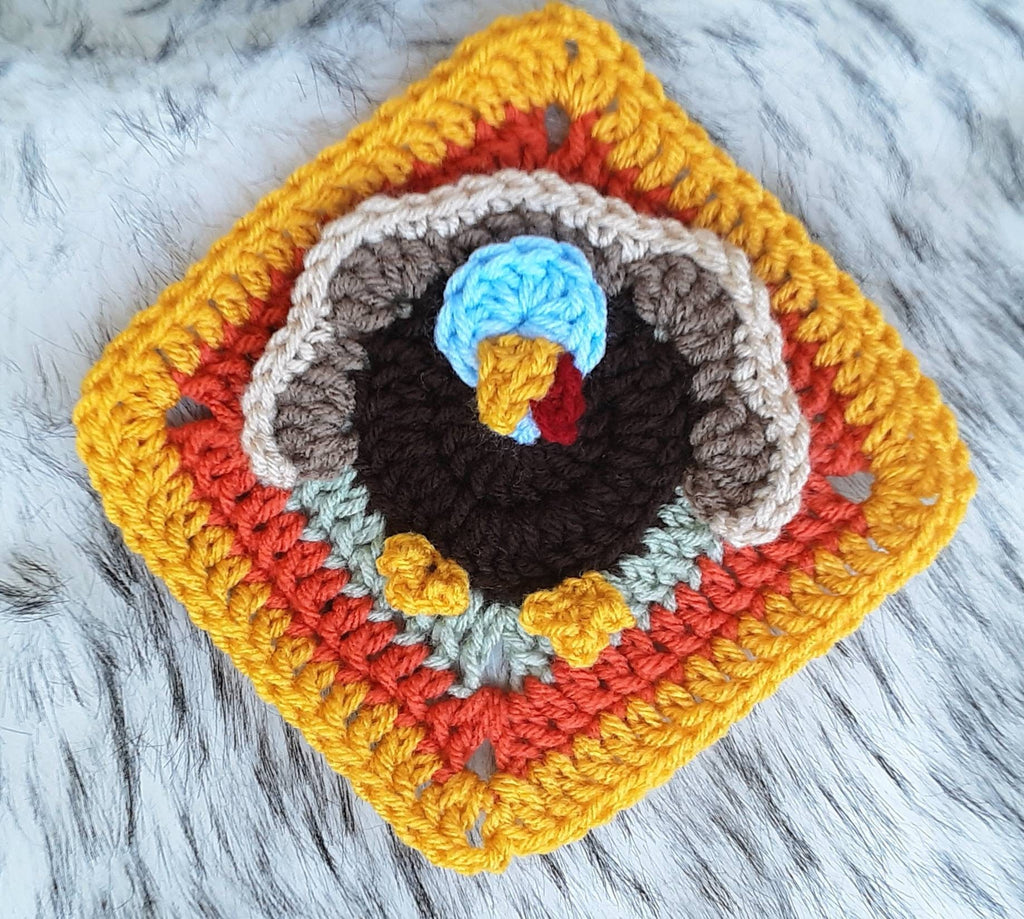 Crochet Thanksgiving Turkey Granny Square Pattern (PDF Pattern)