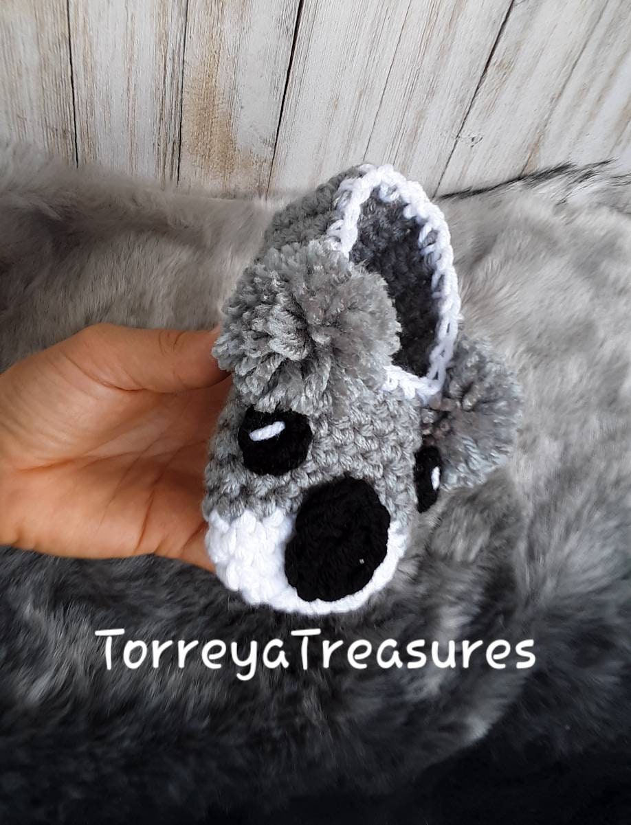 Crochet Koala Slippers Pattern, Toddler & Youth Sizes (PDF Pattern)
