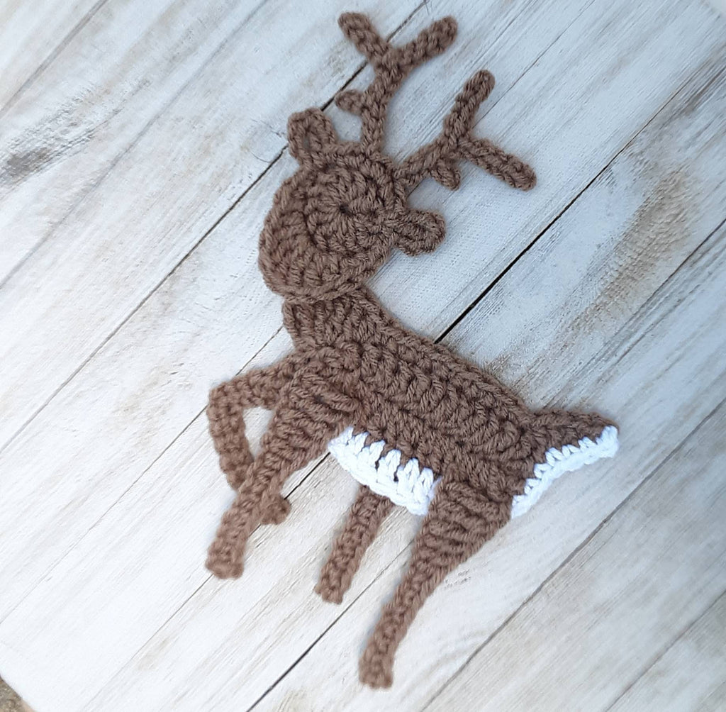 Deer Applique Crochet Pattern, Woodland Animal Design (PDF Pattern)