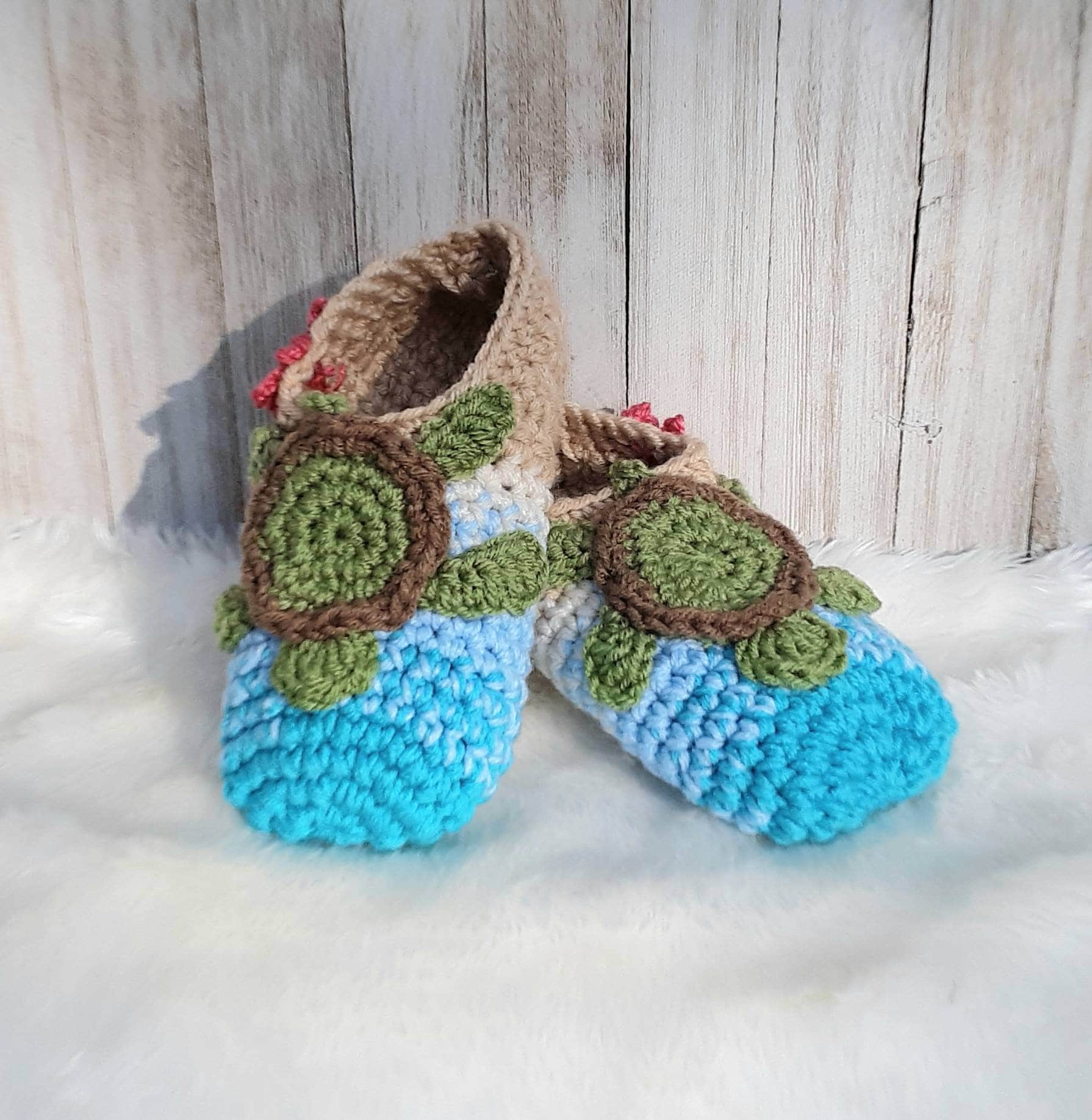 Crochet Sea Turtle Slipper Pattern, Women's Sizes (PDF Pattern)