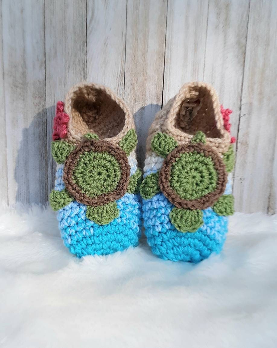 Crochet Sea Turtle Slipper Pattern, Women's Sizes (PDF Pattern)