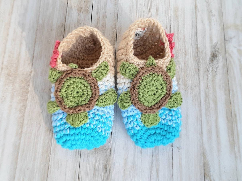 Crochet Sea Turtle Slipper Pattern, Women's Sizes (PDF Pattern)