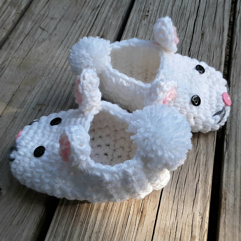 Youth Bunny Slippers Crochet Pattern, Easy Kids Crochet (PDF Pattern)