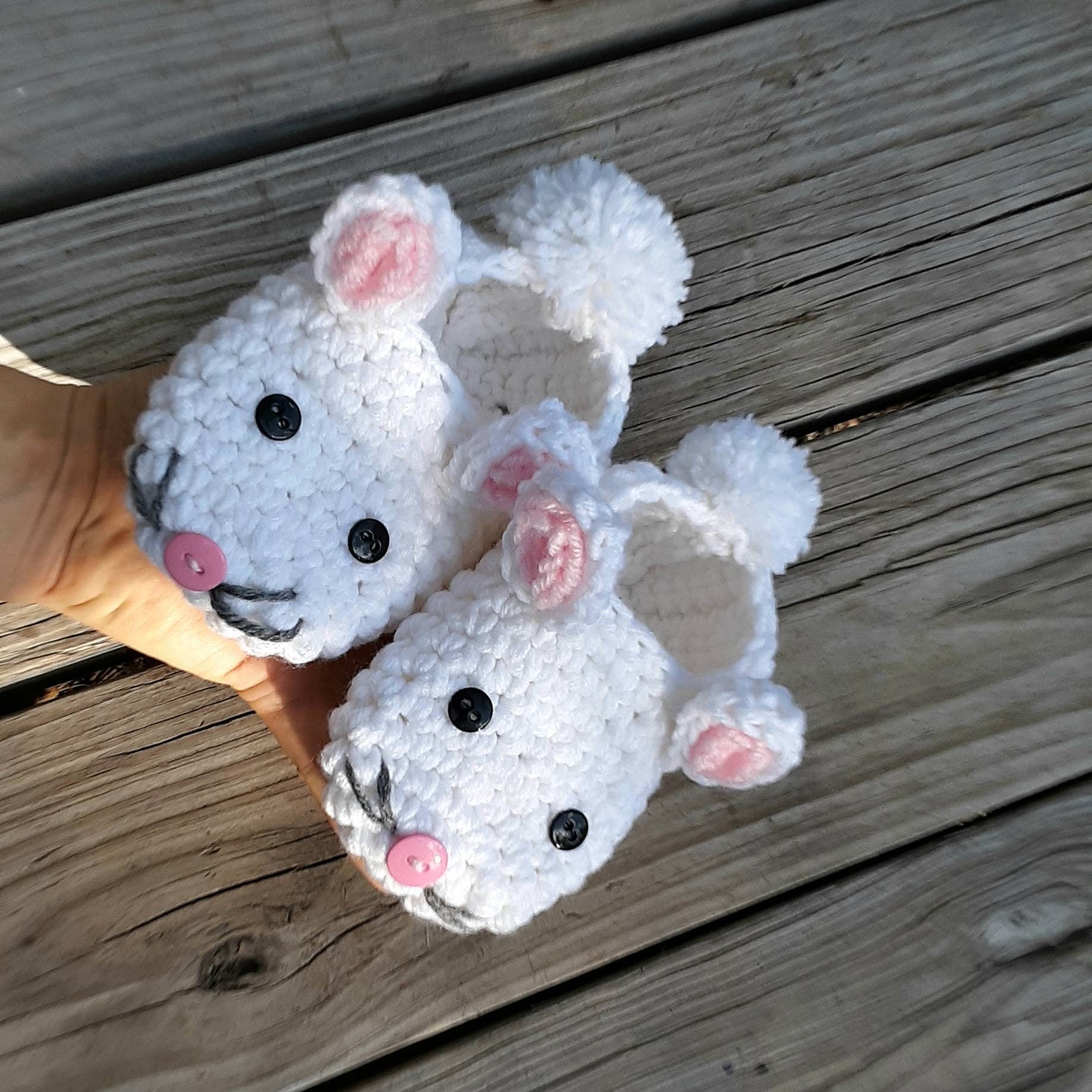 Youth Bunny Slippers Crochet Pattern, Easy Kids Crochet (PDF Pattern)