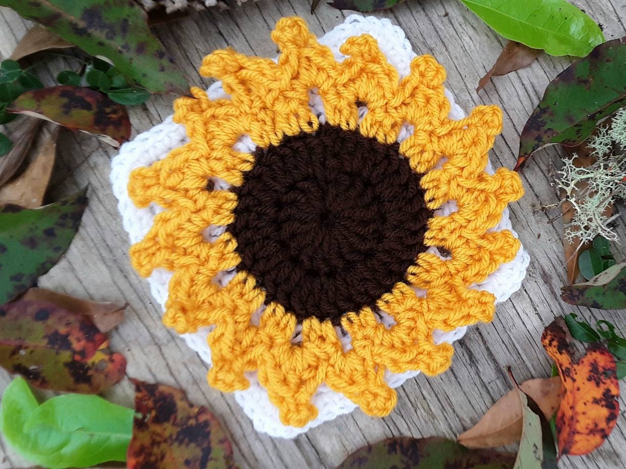 Sunflower Granny Square Crochet Pattern, Beginner Friendly (PDF Pattern)
