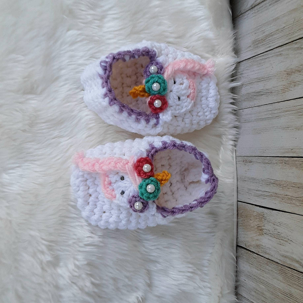 Crochet Unicorn Slippers Pattern, Kids Toddler Sizes (PDF Pattern)