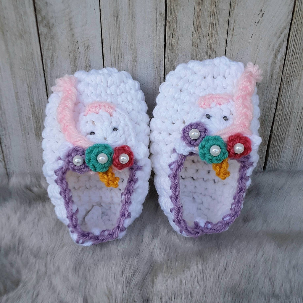 Crochet Unicorn Slippers Pattern, Kids Toddler Sizes (PDF Pattern)