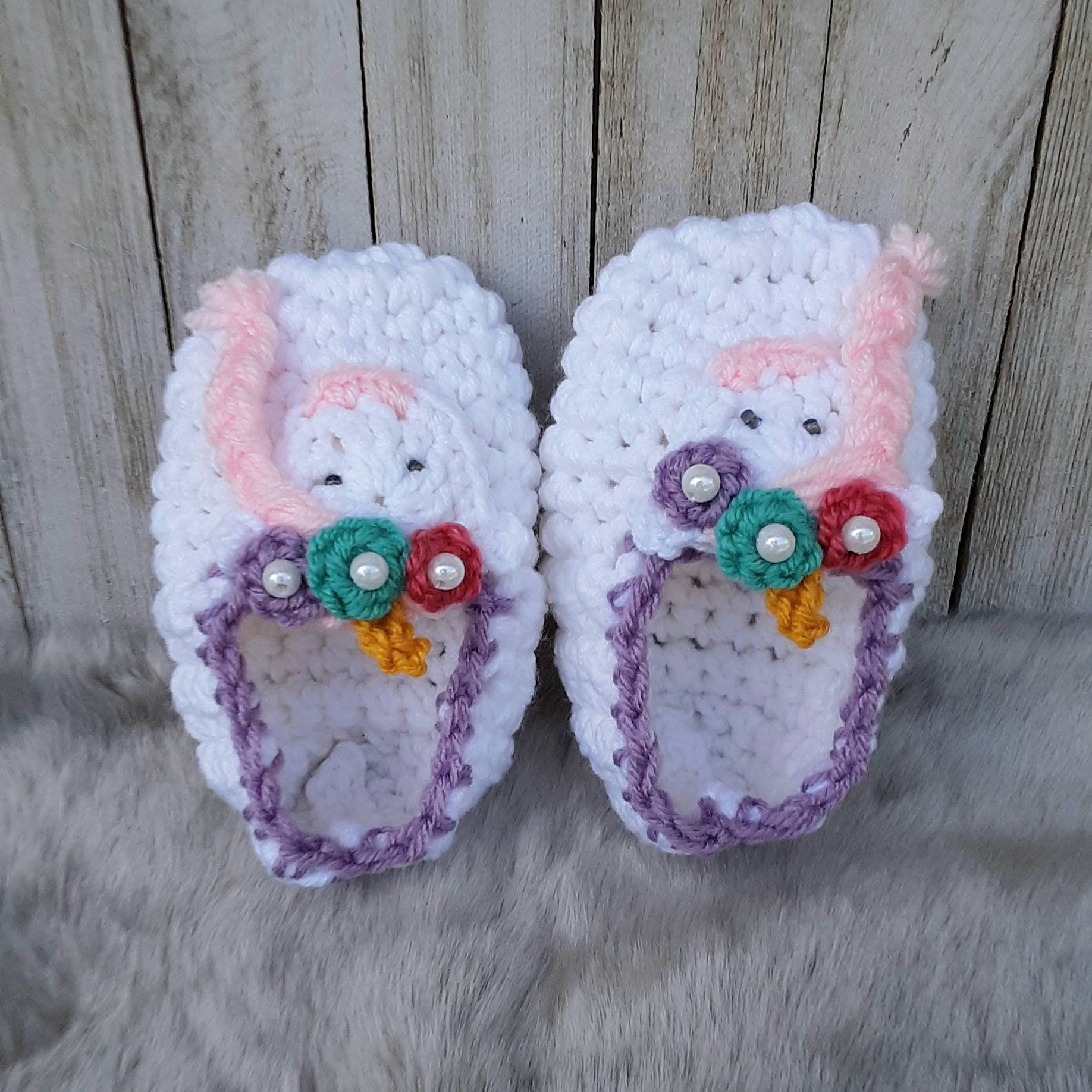 Crochet Unicorn Slippers Pattern, Kids Toddler Sizes (PDF Pattern)