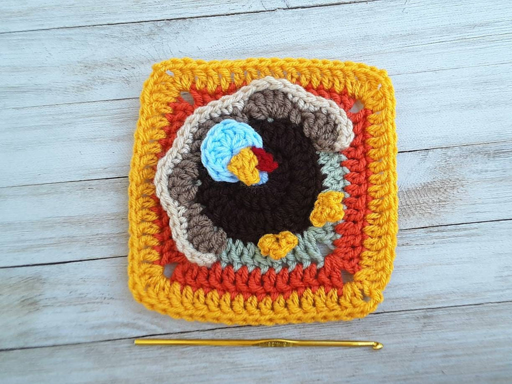 Crochet Thanksgiving Turkey Granny Square Pattern (PDF Pattern)