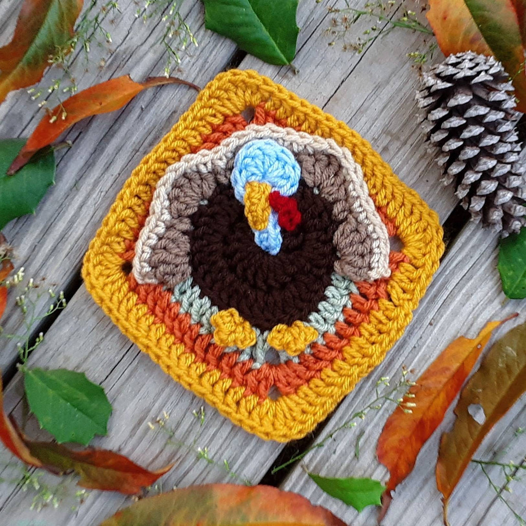Crochet Thanksgiving Turkey Granny Square Pattern (PDF Pattern)