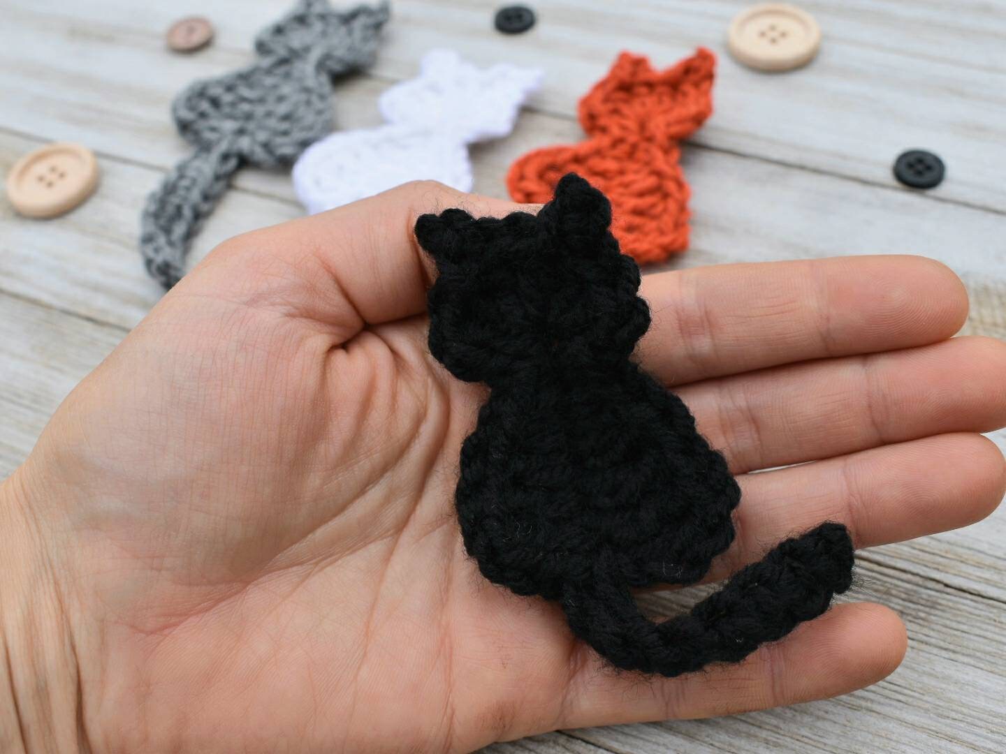Super Simple Cat Applique Crochet Pattern, instant download pdf easy crochet pattern, kitty cat design, beginner crochet cat embellishment
