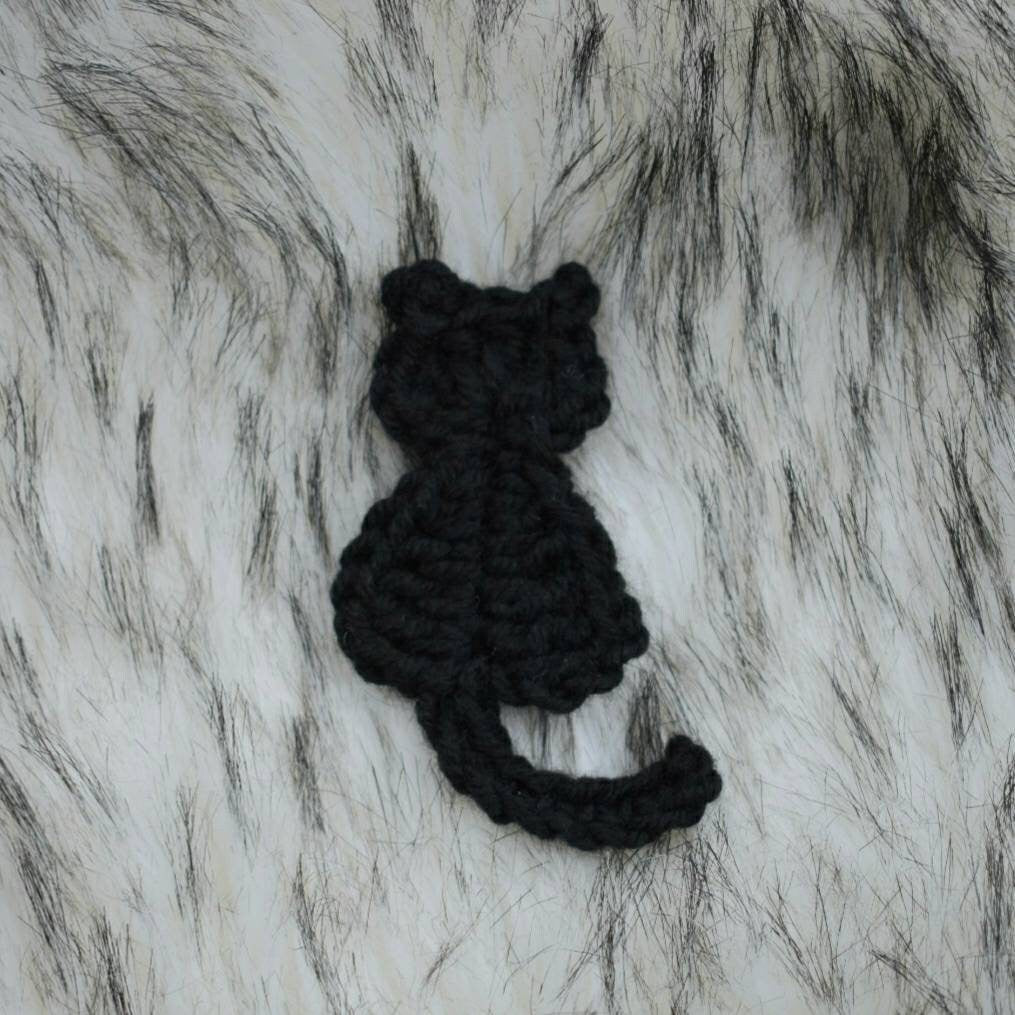 Super Simple Cat Applique Crochet Pattern, instant download pdf easy crochet pattern, kitty cat design, beginner crochet cat embellishment