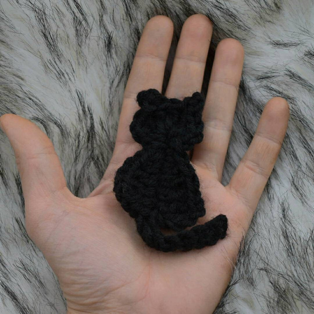 Super Simple Cat Applique Crochet Pattern, instant download pdf easy crochet pattern, kitty cat design, beginner crochet cat embellishment