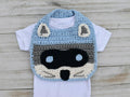 Crochet Raccoon Baby Bib Pattern, Woodland Animal (PDF Pattern)