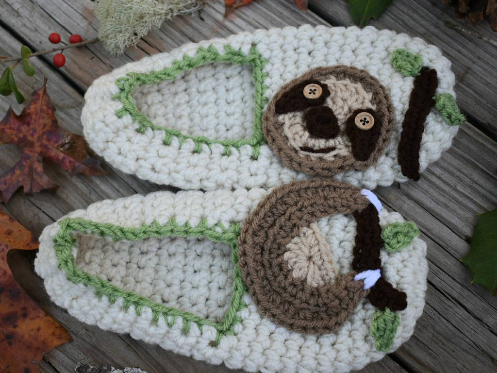 Sloth Crochet Slippers Pattern, Easy Women's Slipper (PDF Pattern)