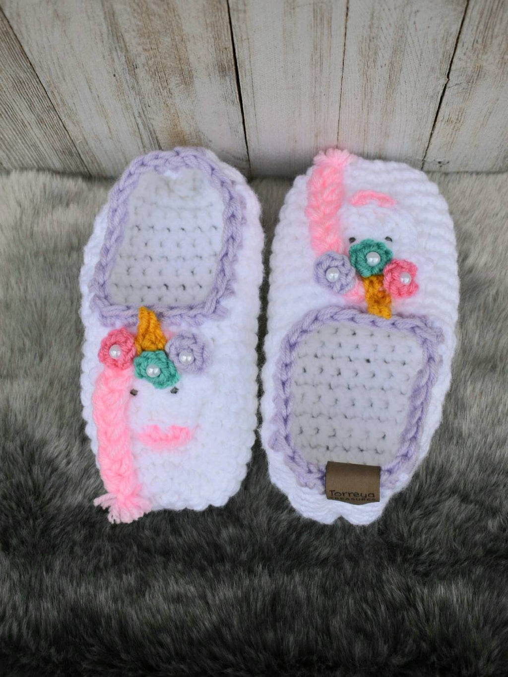 Crochet Unicorn Slippers Pattern, Kids Toddler Sizes (PDF Pattern)