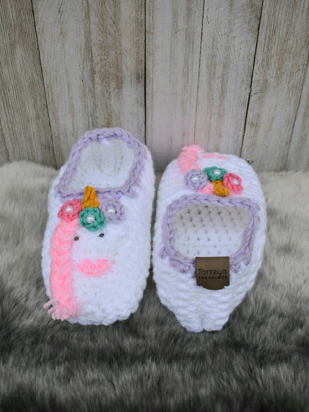 Crochet Unicorn Slippers Pattern, Kids Toddler Sizes (PDF Pattern)