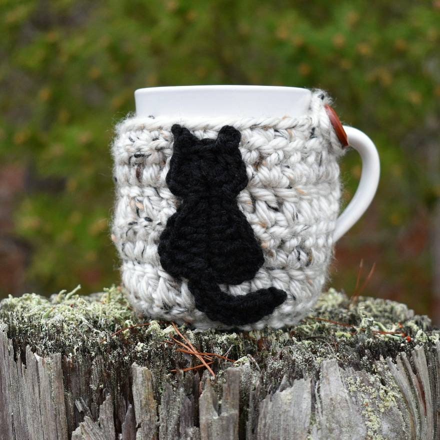Super Simple Cat Applique Crochet Pattern, instant download pdf easy crochet pattern, kitty cat design, beginner crochet cat embellishment
