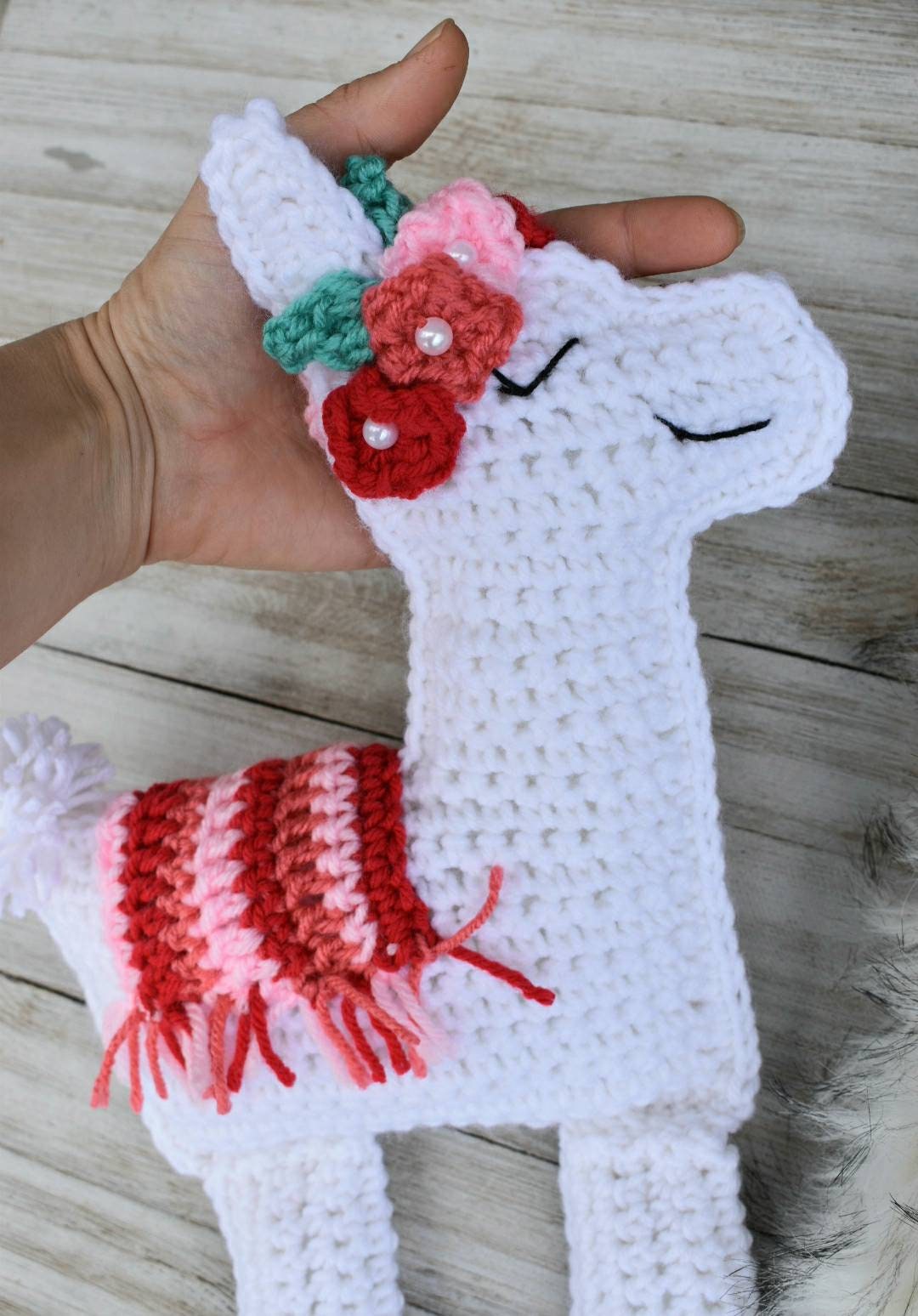 Crochet Llama Snuggle Pillow Pattern, Easy Stuffed Animal (PDF Pattern)