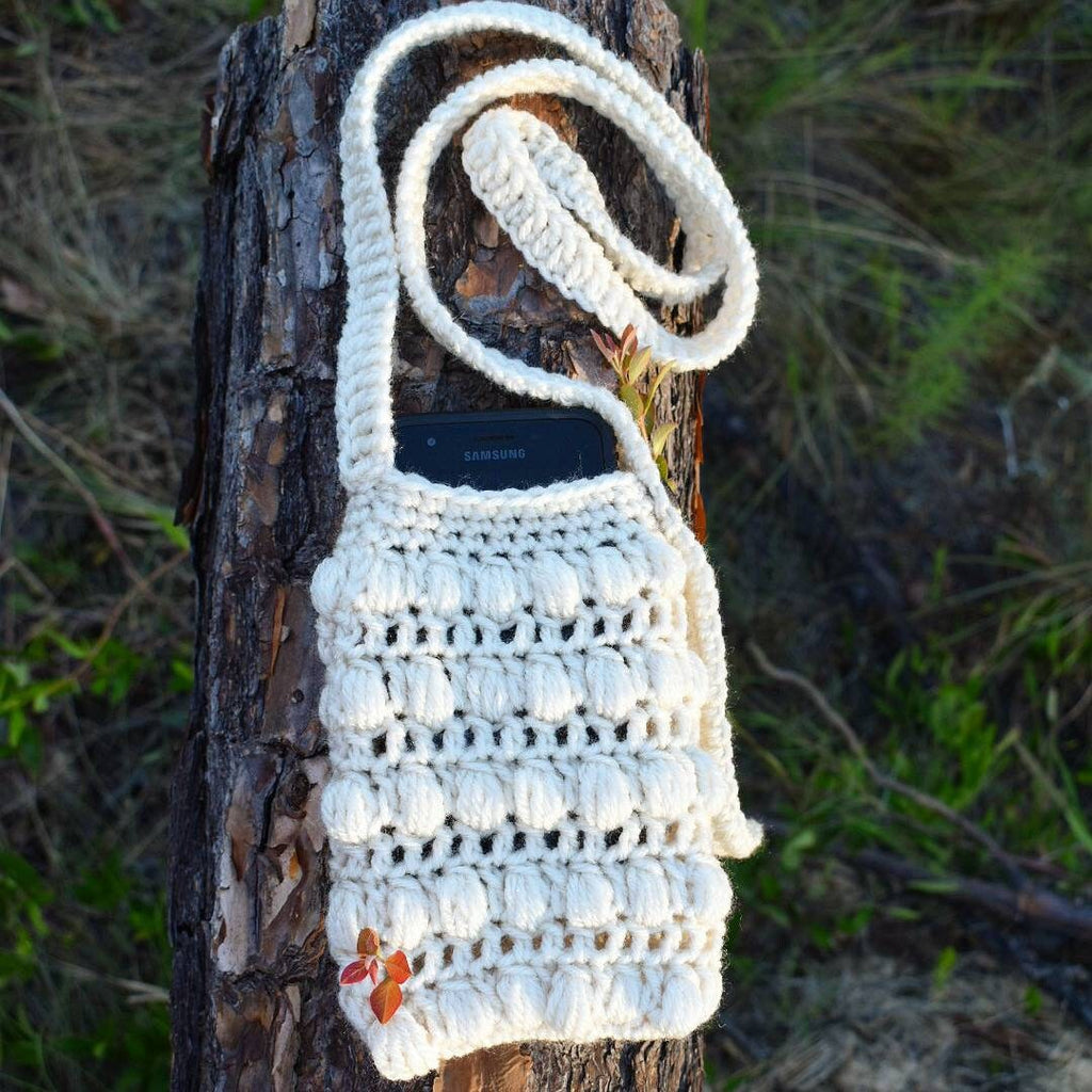 Crochet Phone Bag Pattern, Easy Puff Stitch Purse (PDF Pattern)